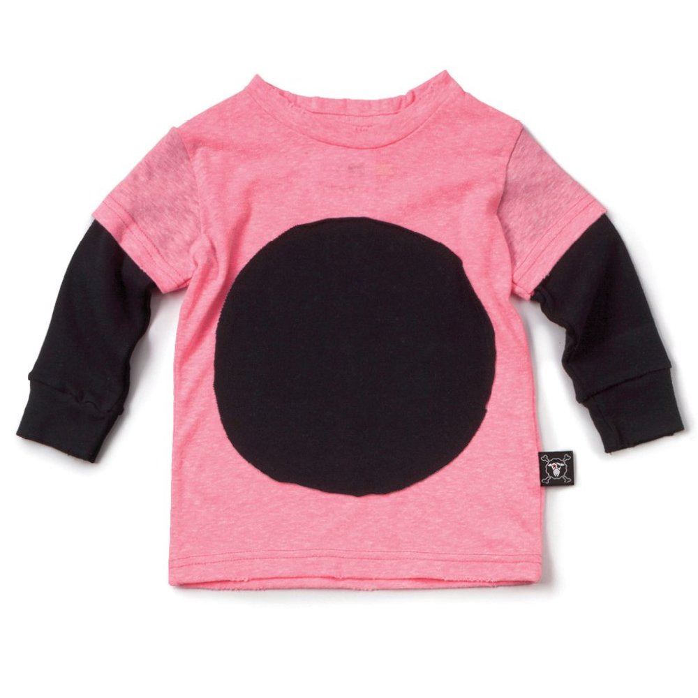 Nununu Circle Patch Long-Sleeved T-Shirt Pink